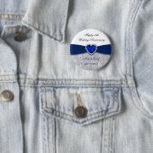 Badge Rond 5 Cm Bouton d'anniversaire de mariage de damassé (En situation)