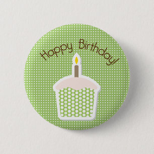 Badge Rond 5 Cm Bouton d'anniversaire de petit gâteau