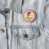 Badge Rond 5 Cm Bouton d'anniversaire de pirate de fille (En situation)