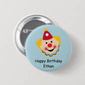 Badge Rond 5 Cm Bouton d'anniversaire de visage de clown (Devant & derrière)