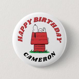 Badge Rond 5 Cm Bouton d'anniversaire Peanuts Snoopy Dog House