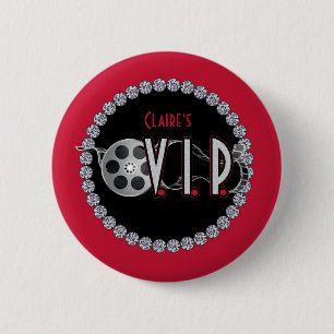 Badge Rond 5 Cm Bouton d'anniversaire VIP Hollywood