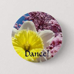Badge Rond 5 Cm Bouton Danse! Esprit Floral Fleurs Fleurissant