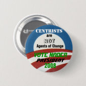 Badge Rond 5 Cm Bouton d'Anti-Centriste de Nader (Devant & derrière)