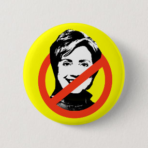 Badge Rond 5 Cm Bouton d'Anti-Hillary Clinton
