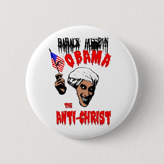Badge Rond 5 Cm Bouton d'antichriste d'Obama (Devant)