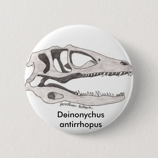 Badge Rond 5 Cm Bouton d'antirrhopus de Deinonychus (Devant)