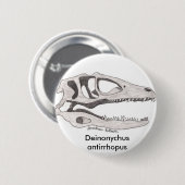 Badge Rond 5 Cm Bouton d'antirrhopus de Deinonychus (Devant & derrière)