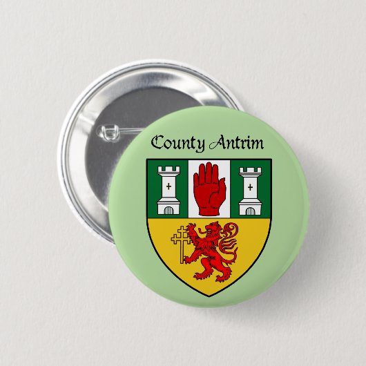 Badge Rond 5 Cm Bouton d'Antrim du comté (Devant & derrière)