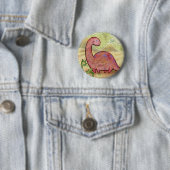 Badge Rond 5 Cm Bouton d'Apatosaurus (En situation)