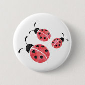 Badge Rond 5 Cm Bouton d'aquarelle Ladybugs (Devant)
