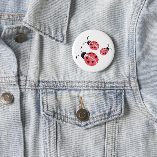 Badge Rond 5 Cm Bouton d'aquarelle Ladybugs (En situation)