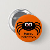 Badge Rond 5 Cm Bouton d'araignée d'Halloween orange mignon (Devant & derrière)