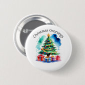 Badge Rond 5 Cm Bouton d'arbre de Noël (Devant & derrière)