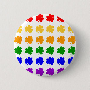 Badge Rond 5 Cm Bouton d'arc-en-ciel de shamrock