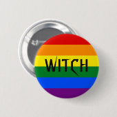 Badge Rond 5 Cm Bouton d'arc-en-ciel de SORCIÈRE (Devant & derrière)