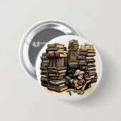 Badge Rond 5 Cm Bouton d'archéologue de livre (Devant & derrière)