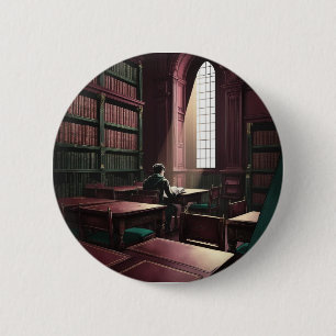 Badge Rond 5 Cm Bouton Dark Academia