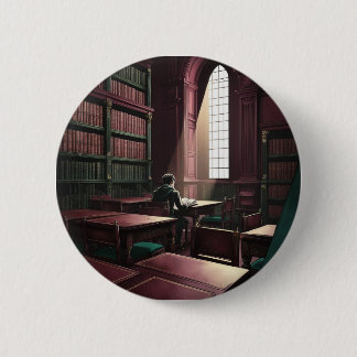 Badge Rond 5 Cm Bouton Dark Academia