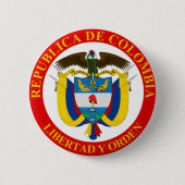 Badge Rond 5 Cm Bouton d'armoiries colombienne (Devant)