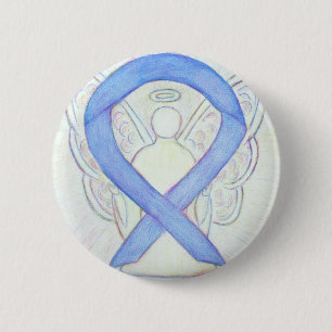 Badge Rond 5 Cm Bouton d'art Angel du ruban de sensibilisation à l