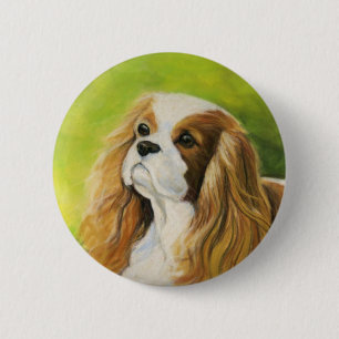 Badge Rond 5 Cm Bouton d'art de chien "d'épagneul cavalier du Roi