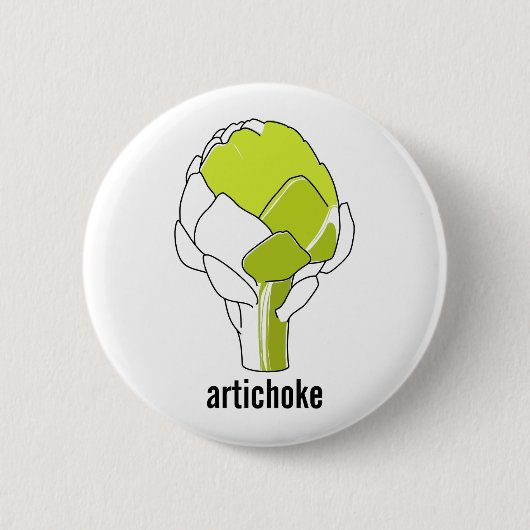 Badge Rond 5 Cm Bouton d'art de griffonnage d'artichaut (Devant)