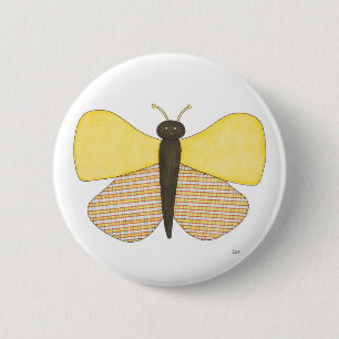 Badge Rond 5 Cm Bouton d'art en brique de papillon gai-Erin