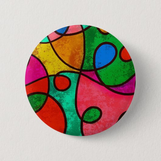 Badge Rond 5 Cm Bouton d'art multiculturel africain tribal ethniqu (Devant)