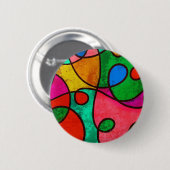 Badge Rond 5 Cm Bouton d'art multiculturel africain tribal ethniqu (Devant & derrière)