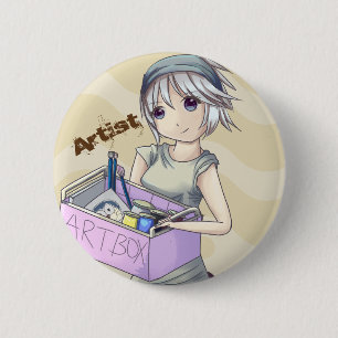 Badge Rond 5 Cm Bouton "d'artiste d'Anime"