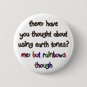 Badge Rond 5 Cm Bouton d'artiste d'arc-en-ciel (Devant)