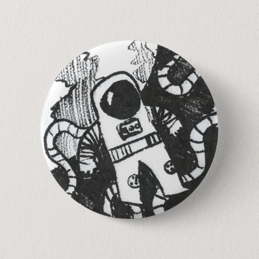 Badge Rond 5 Cm Bouton d'astronaute (Devant)