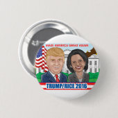 Badge Rond 5 Cm Bouton d'atout/riz 2016 (Devant & derrière)