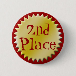 Badge Rond 5 Cm Bouton d'attribution de la 2e place, personnalisab