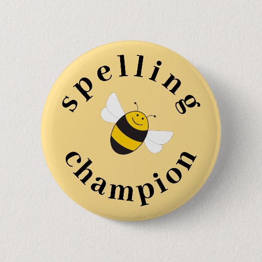 Badge Rond 5 Cm Bouton d'attribution du prix du champion d'abeille (Devant)