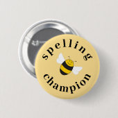 Badge Rond 5 Cm Bouton d'attribution du prix du champion d'abeille (Devant & derrière)