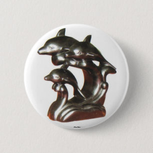 Badge Rond 5 Cm Bouton Dauphins