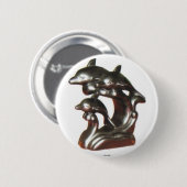 Badge Rond 5 Cm Bouton Dauphins (Devant & derrière)