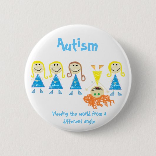 Badge Rond 5 Cm Bouton d'autisme (Devant)