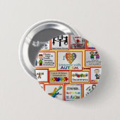 Badge Rond 5 Cm bouton d'autisme (Devant & derrière)