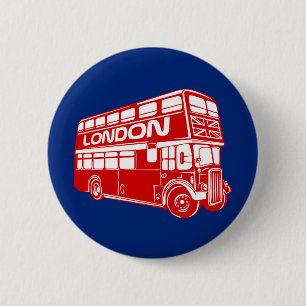 Badge Rond 5 Cm Bouton d'autobus de Londres