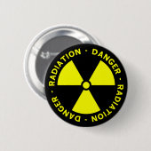 Badge Rond 5 Cm Bouton d'avertissement de rayonnement (Devant & derrière)