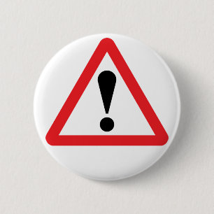 Badge Rond 5 Cm Bouton d'avertissement européen de panneau routie