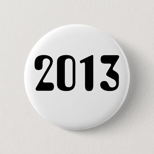 Badge Rond 5 Cm Bouton de 2013 blancs avec le lettrage noir (Devant)