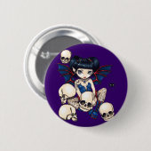 Badge Rond 5 Cm Bouton de "araignées et de crânes" (Devant & derrière)