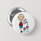 Badge Rond 5 Cm Bouton de arrosage de fleurs (Devant & derrière)