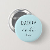 Badge Rond 5 Cm Bouton de Baby shower bleu papa (Devant & derrière)