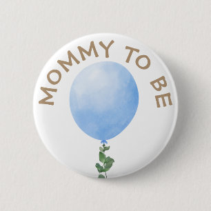 Badge Rond 5 Cm Bouton de Baby shower Bleu pour maman