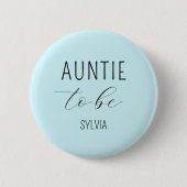 Badge Rond 5 Cm Bouton de Baby shower bleu Tante to Be (Devant)